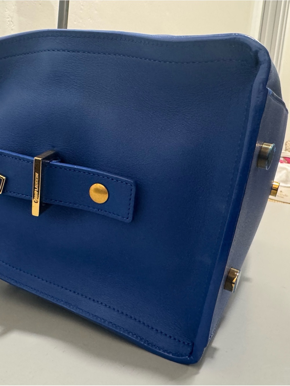 Saint Laurent Monogram Cabas small Blue lambskin Leather - Picture 7 of 9